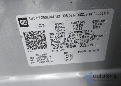 2023 GMC Terrain Fwd Slt из США, поврежденный, VIN 3GKALPEG9PL213508